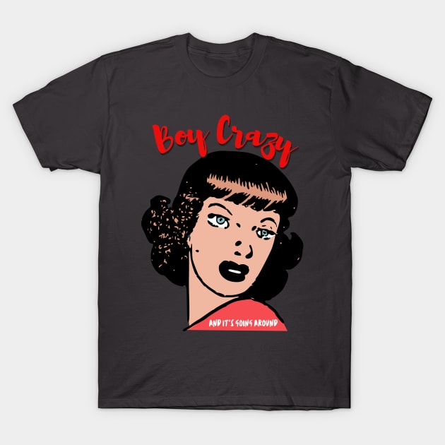 Boy Crazy - Retro Comic Book Woman T-Shirt by TJWDraws